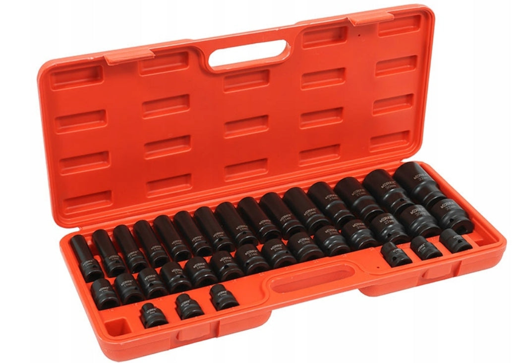 IMPACT CAPS 1/2 SHORT LONG IMPACT SOCKET WRENCH SET 8-32 Brand Verke