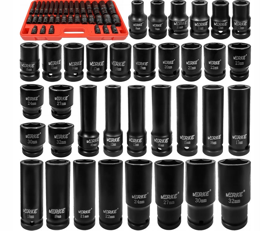 IMPACT CAPS 1/2 SHORT LONG IMPACT SOCKET WRENCH SET 8-32