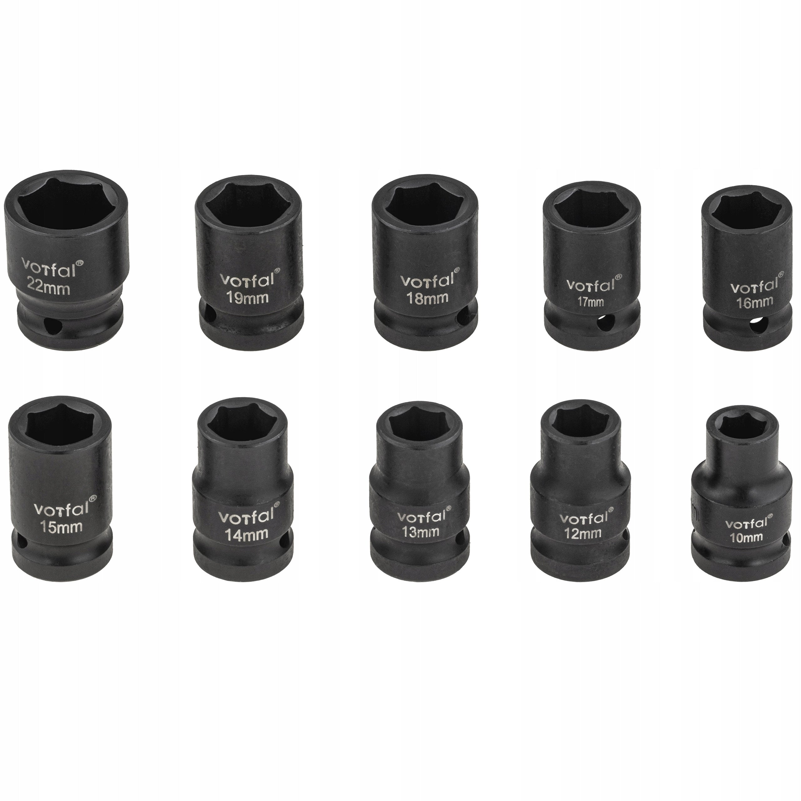IMPACT CAPS 1/2 SOCKET WRENCH IMPACT SOCKET SET 10-22MM 10EL Brand Vorfal