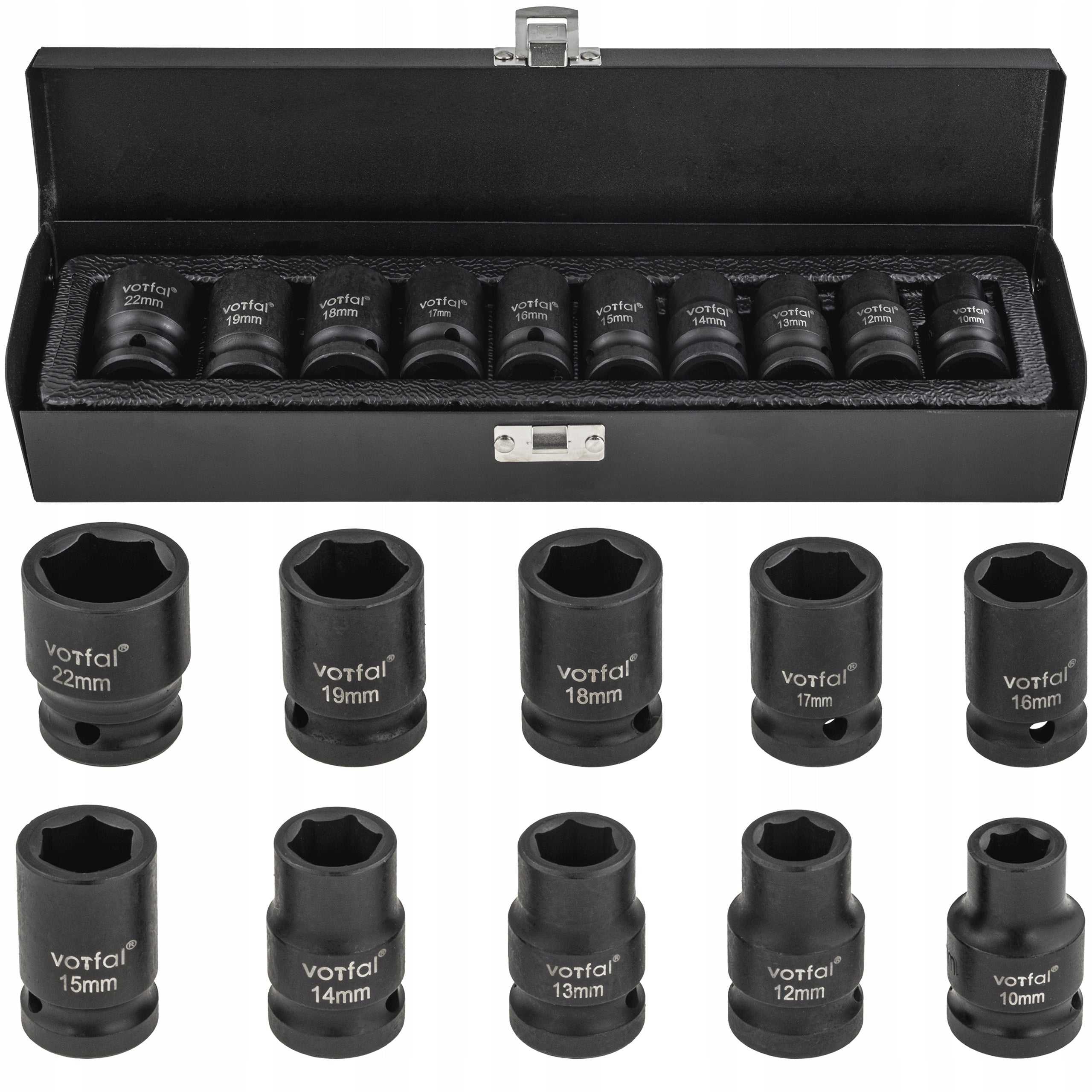 IMPACT CAPS 1/2 SOCKET WRENCH IMPACT SOCKET SET 10-22MM 10EL