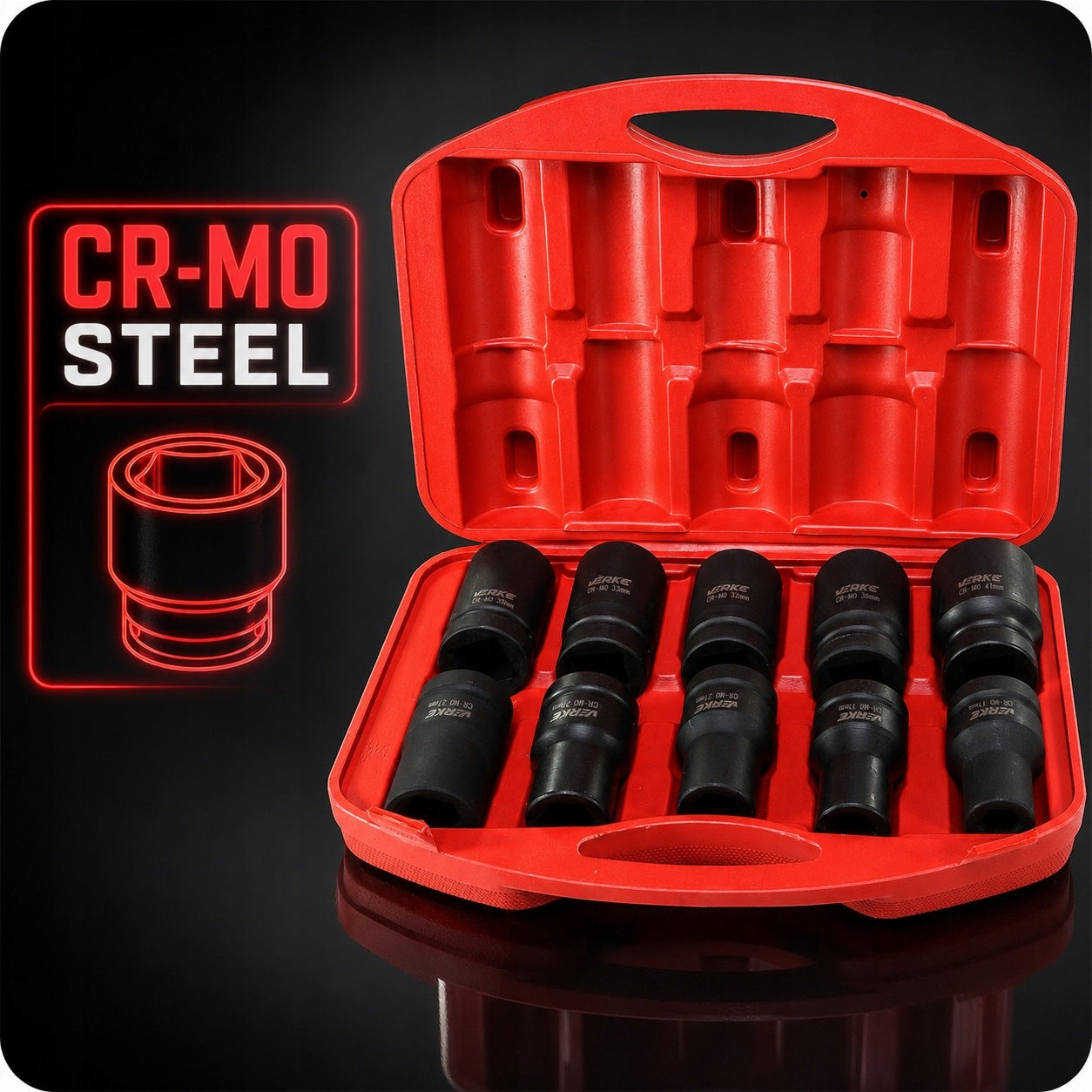 IMPACT CAPS 1" INCH SOCKET WRENCH IMPACT SOCKET SET 17-41MM Manufacturer code V39465