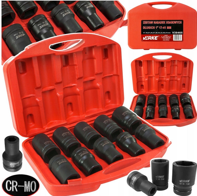 IMPACT CAPS 1" INCH SOCKET WRENCH IMPACT SOCKET SET 17-41MM