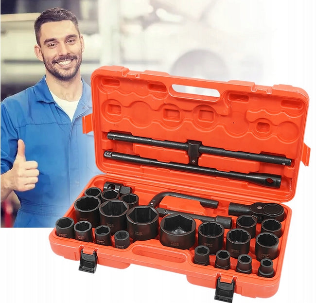 IMPACT CAPS 3/4 1 INCH SOCKET SET SOCKET WRENCHES 6 / 12-ANGLE 17-65 Brand Verke