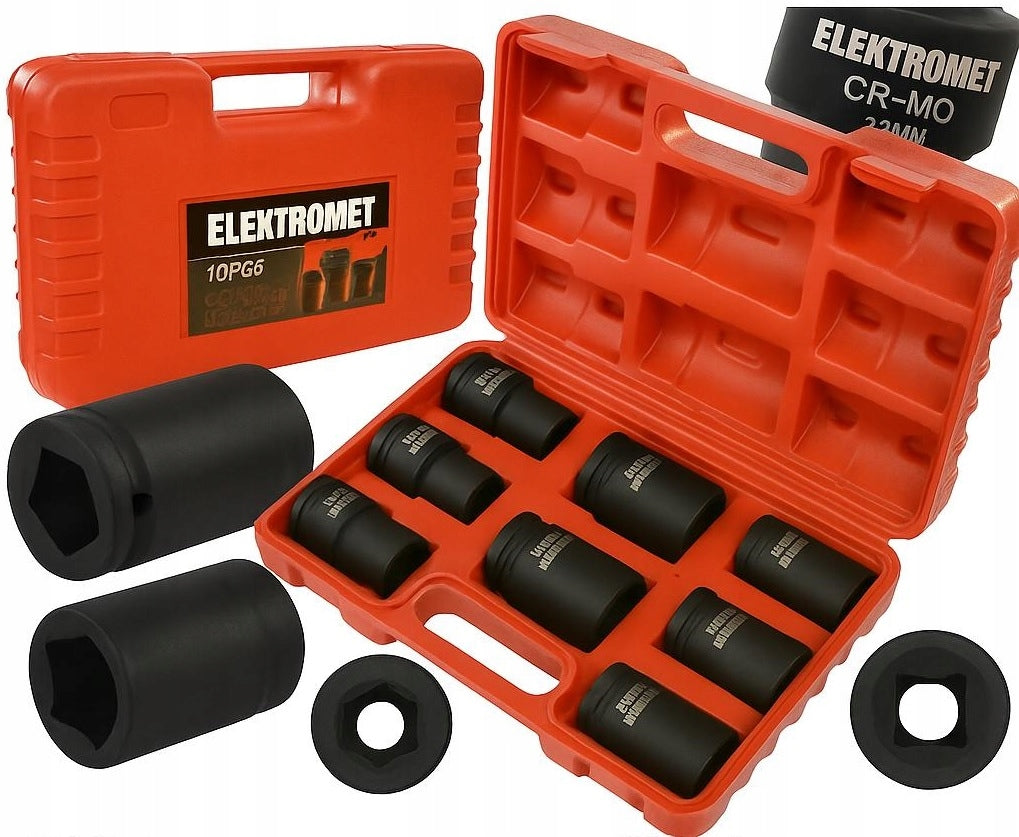 IMPACT CAPS 3/4 LONG SOCKET WRENCH IMPACT SOCKET SET 17-32 Manufacturer code ZESTAW NASADEK 17-32 MM 8 SZT.