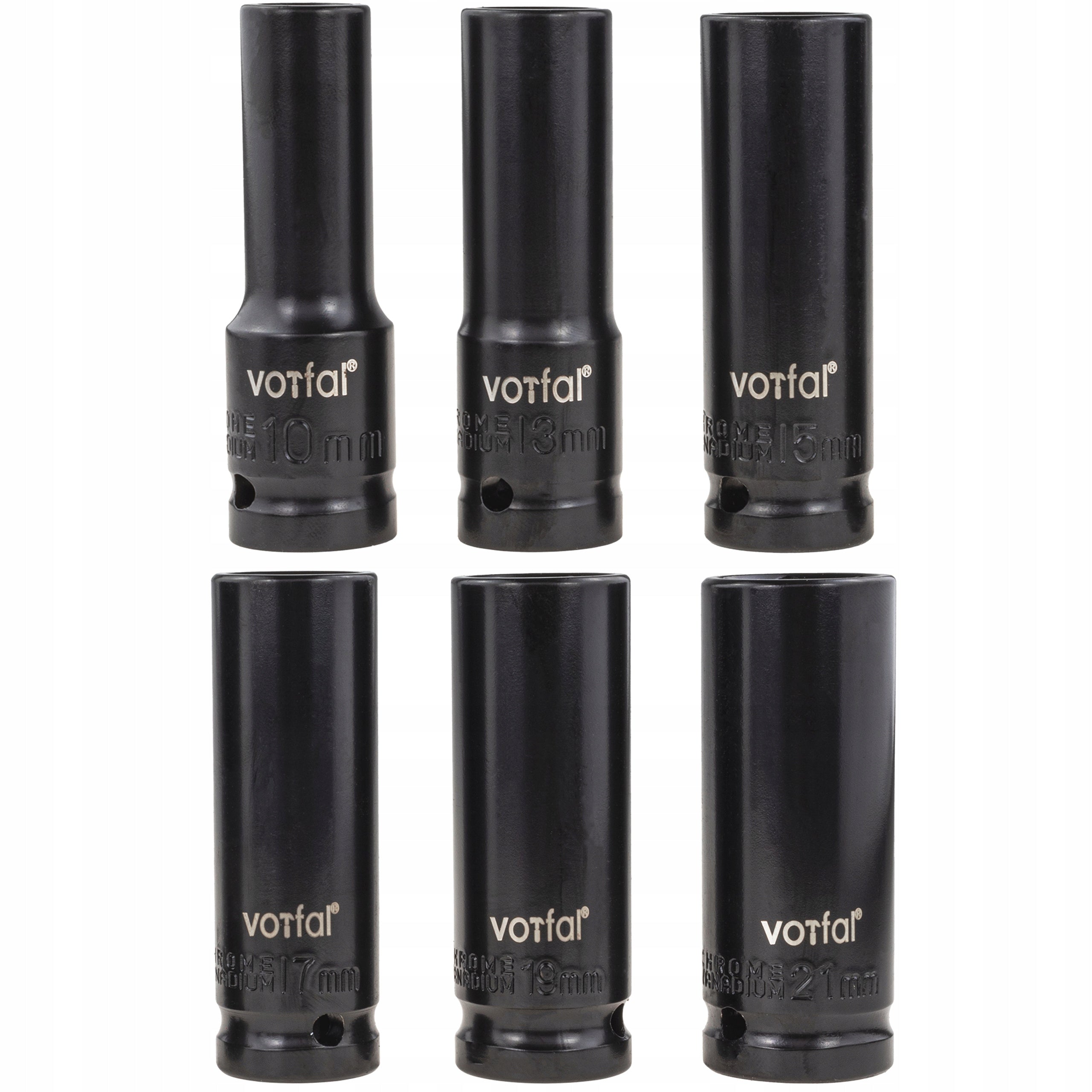 IMPACT CAPS IMPACT SOCKET SET 1/2 INCH 10 MM-21 MM 6-ANGLE 6 EL. Manufacturer code V08123