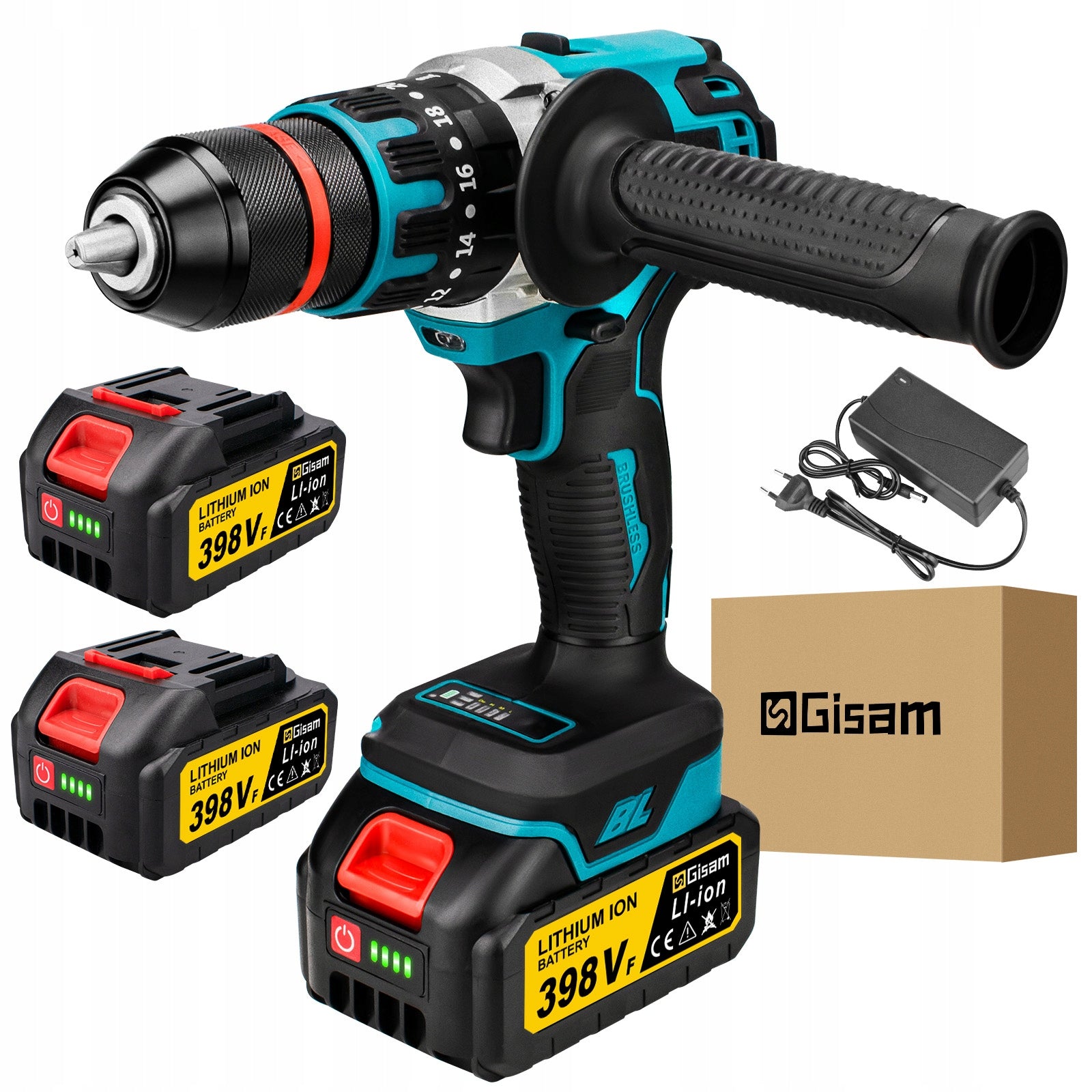 IMPACT DRIVER CORDLESS DRILL 2X 18V 3.0A BRUSHLESS