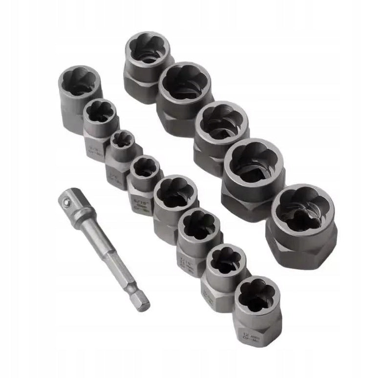 IMPACT SCREW AND NUT REMOVAL KIT 14 PCS SCREWDRIVER PULLERS Number of items in the set 15