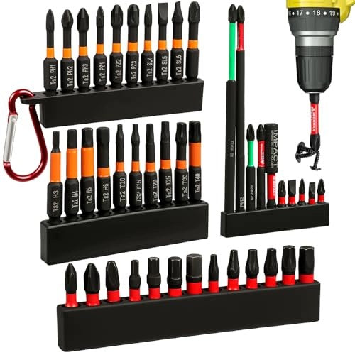 IMPACT SCREWDRIVER BITS SET OF 43 STEEL S2 MAGNETIC PROFESSIONAL Brand no brand
