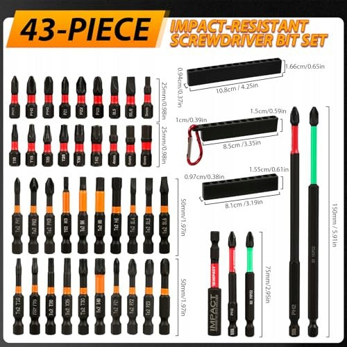IMPACT SCREWDRIVER BITS SET OF 43 STEEL S2 MAGNETIC PROFESSIONAL Manufacturer code SWC5908807054255