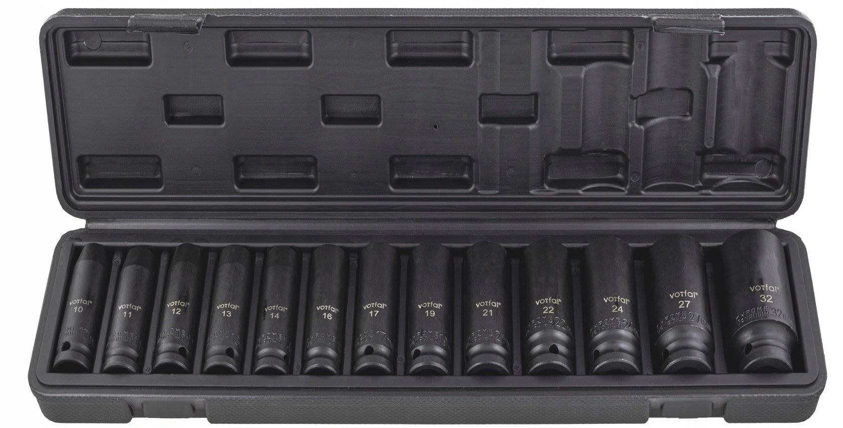 IMPACT SOCKET SET 10-32 IMPACT SOCKETS 1/2 STROKE 13 el SUITCASE Cr-Mo EAN (GTIN) 5907737324889