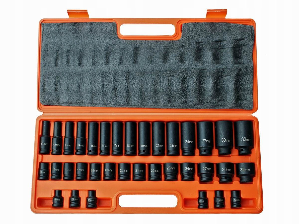 IMPACT SOCKETS 1/2" 8-32MM 6angle 35 pcs CR-MO SET RA-35KD Brand no brand