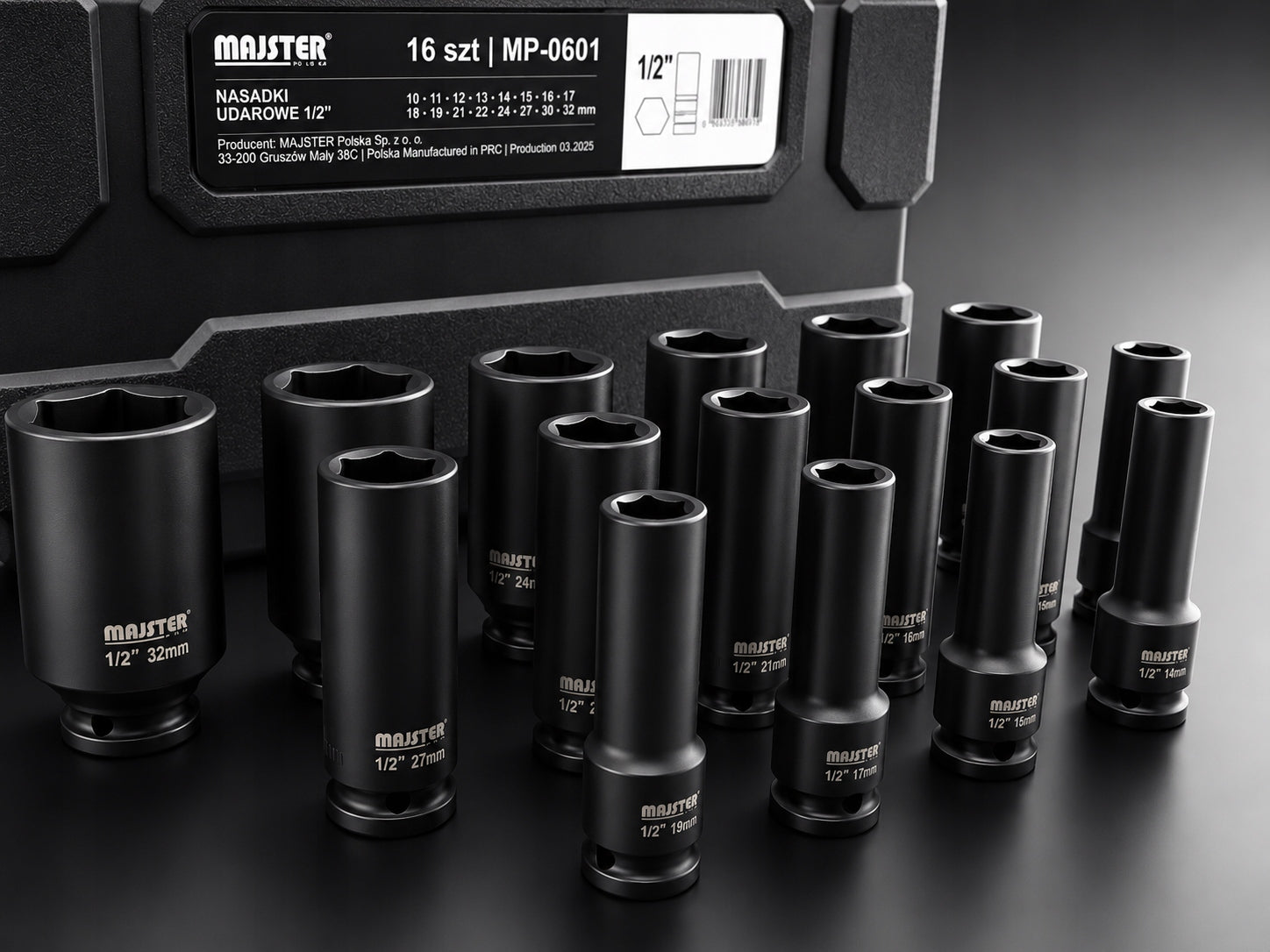 IMPACT SOCKETS IMPACT SOCKET SET 1/2 LONG AND SHORT 16EL MP0601 Type 6-point