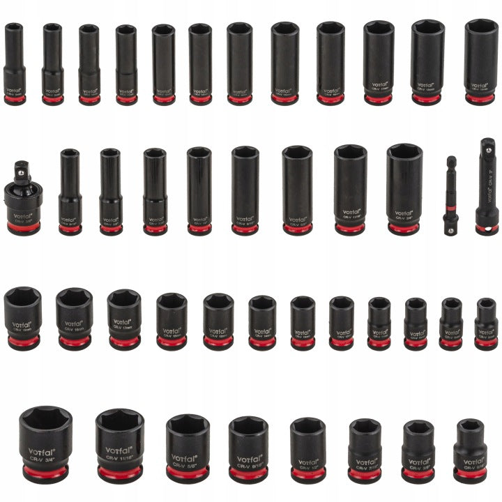 IMPACT SOCKETS IMPACT SOCKET SET LONG SHORT 8-19MM 3/8 Cr-Mo 43 Manufacturer code V088142