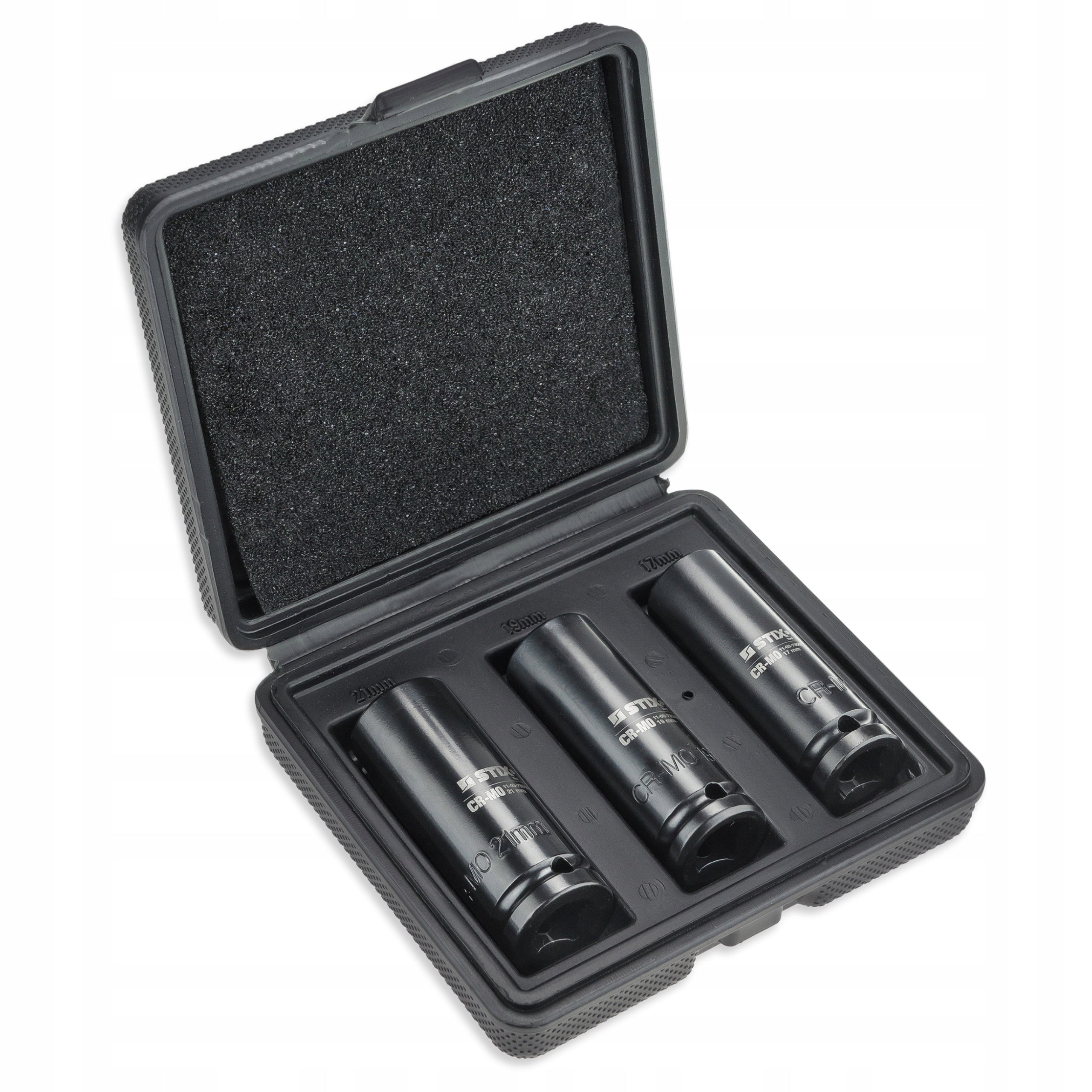 IMPACT SOCKETS LONG 1/2'' 17MM, 19MM, 21MM CR-MO SOCKET WRENCHES - STIX Brand Stix