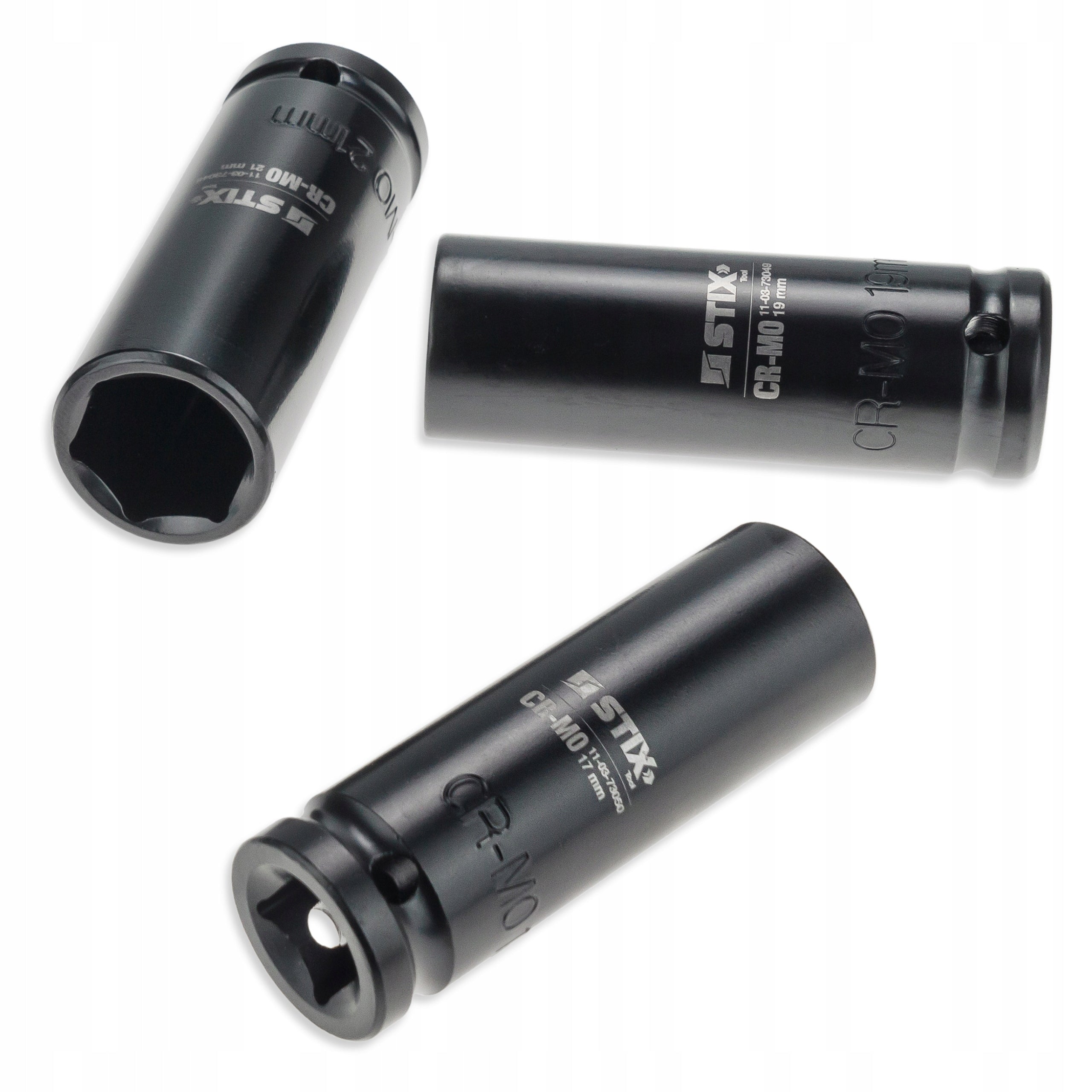 IMPACT SOCKETS LONG 1/2'' 17MM, 19MM, 21MM CR-MO SOCKET WRENCHES - STIX Mounting 1/2"