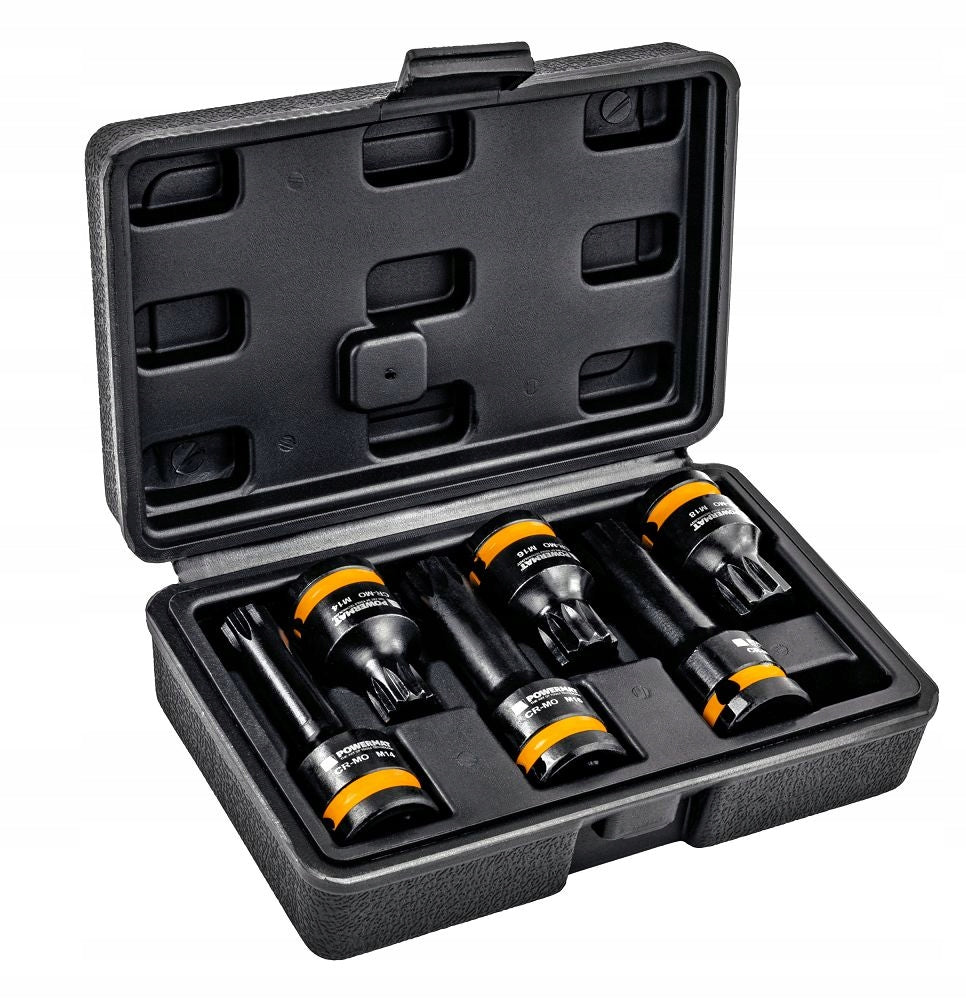 IMPACT SOCKETS SPLINE 1/2 CR-MO 6pcs M14 M16 M18 FOR SCREWS 45mm 78mm SUITCASE Manufacturer code PM1381