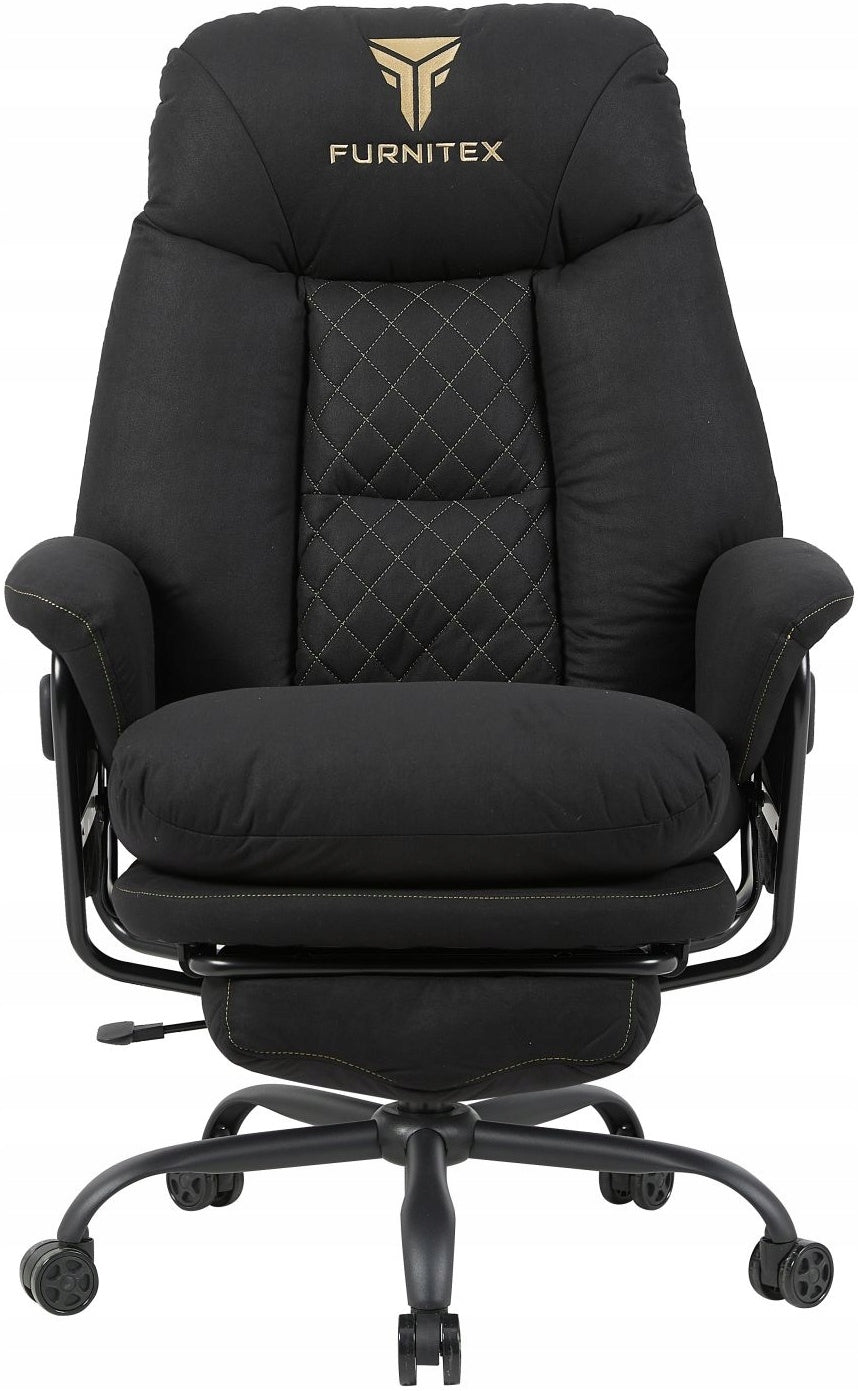 IMPERION gaming chair black Rotating wide gaming with fabric footrest