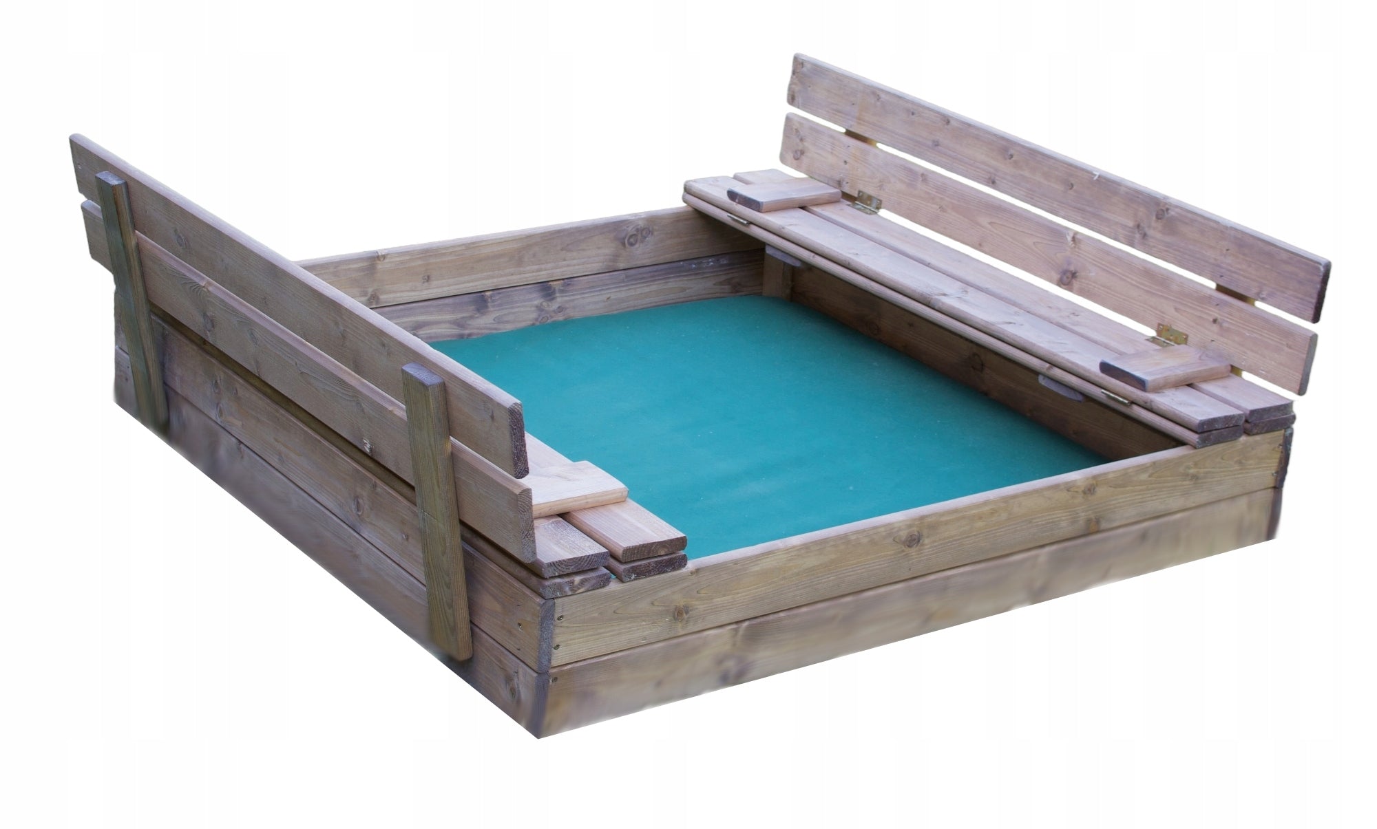 IMPREGNATED WOODEN SANDBOX, strong, lockable, benches, 120 cm + FREEBIES Length 120 cm