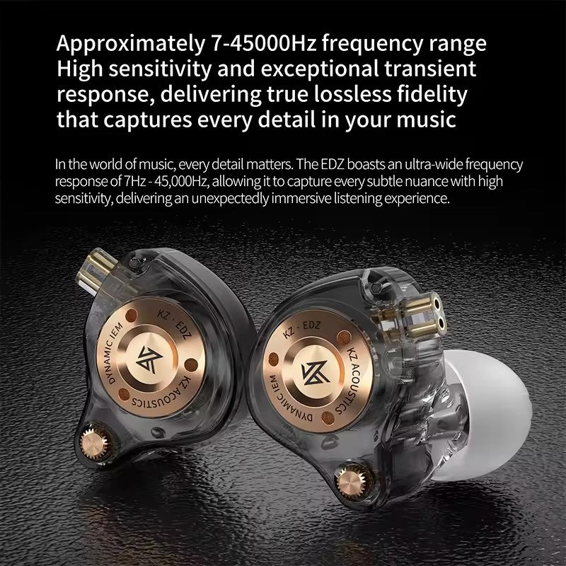 IN-EAR HEADPHONES IEM PROFESSIONAL HI-FI KZ EDZ Collectible Manufacturer code SŁUCHAWKI DOUSZNE DOKANAŁOWE HI-FI IEM KZ EDZ