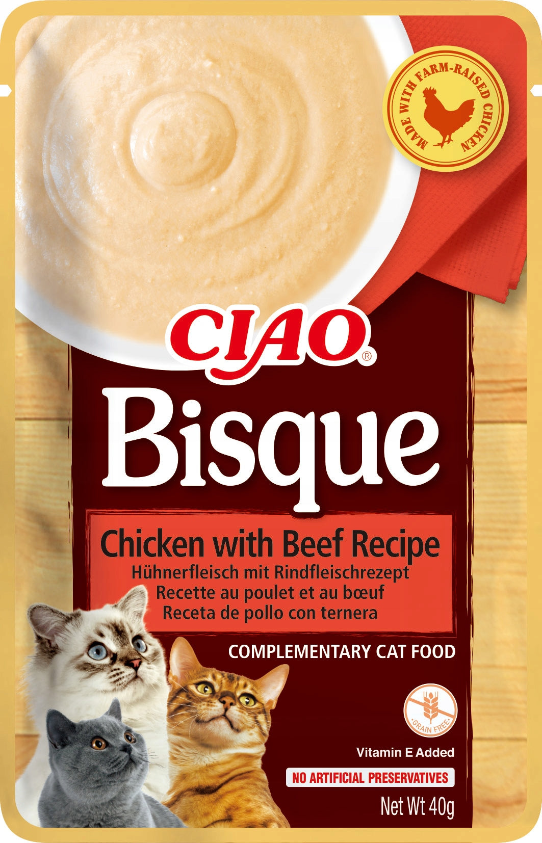 INABA CAT CIAO BISQUE CHICKEN WITH BEEF Cat Treat 40g