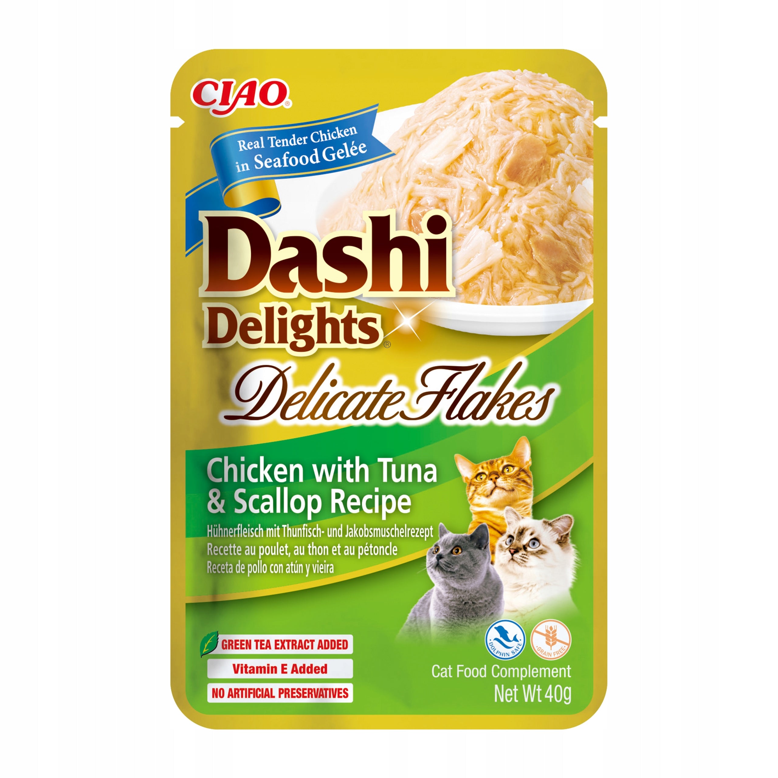 INABA CAT DASHI DELIGHTS FLAKES CHICK.TUN&SCAL supplementary food 40g