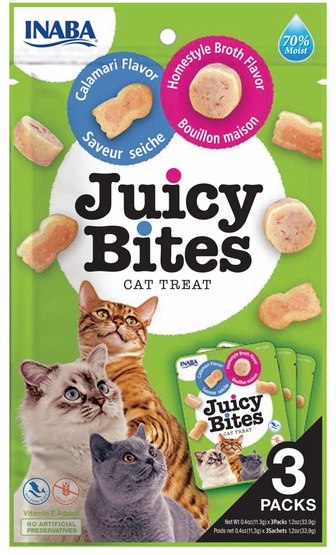 INABA CAT JUICY BITES HOMESTYLE/CALAMARI Damp Treats Cat 3x11,3g