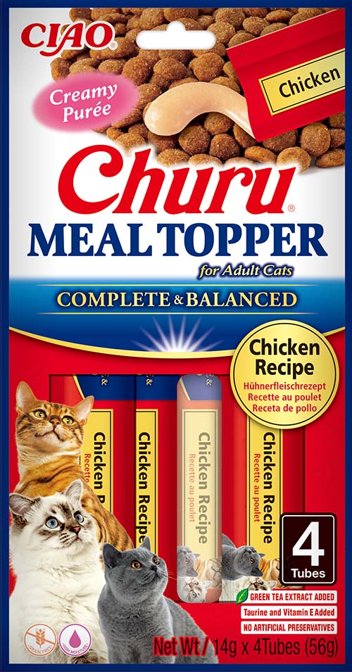 INABA CAT MEAL TOPPER CHICKEN RECIPE 4x14g (56g) - Chicken for Cats Brand INABA