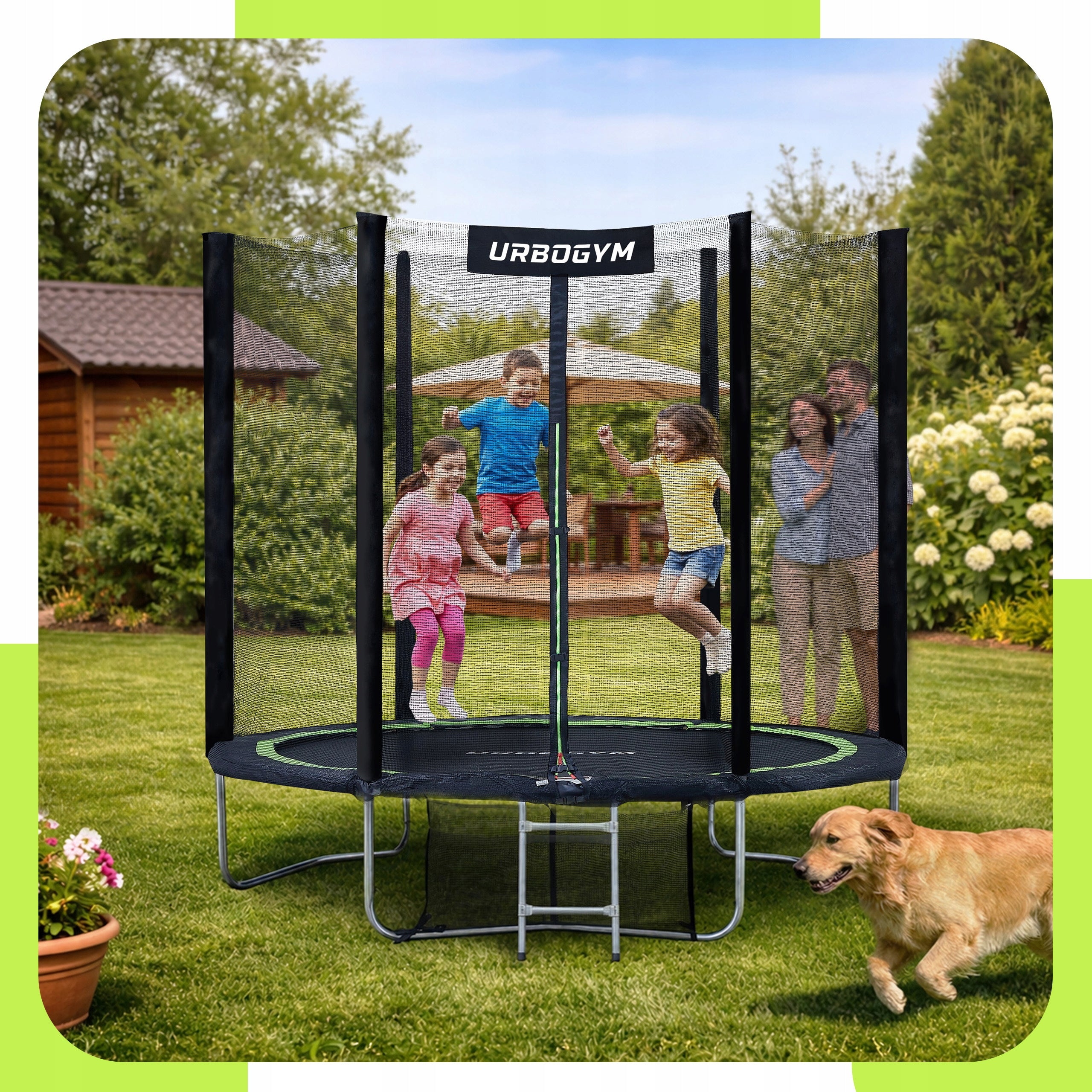 INDOOR GARDEN TRAMPOLINE FOR CHILDREN'S GARDEN 8 FT 252CM Brand Urbogym