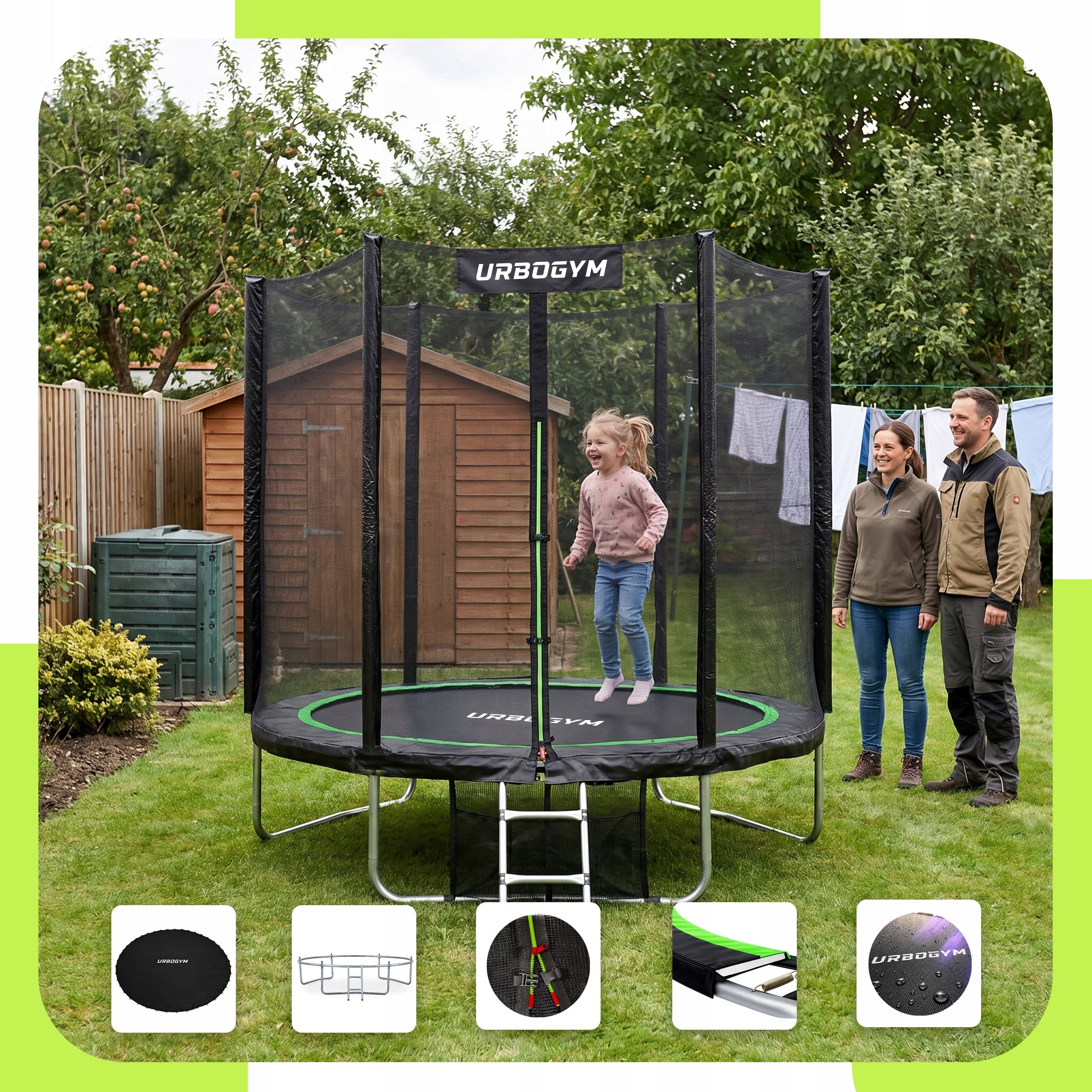 INDOOR GARDEN TRAMPOLINE FOR CHILDREN'S GARDEN 8 FT 252CM Packaging status original