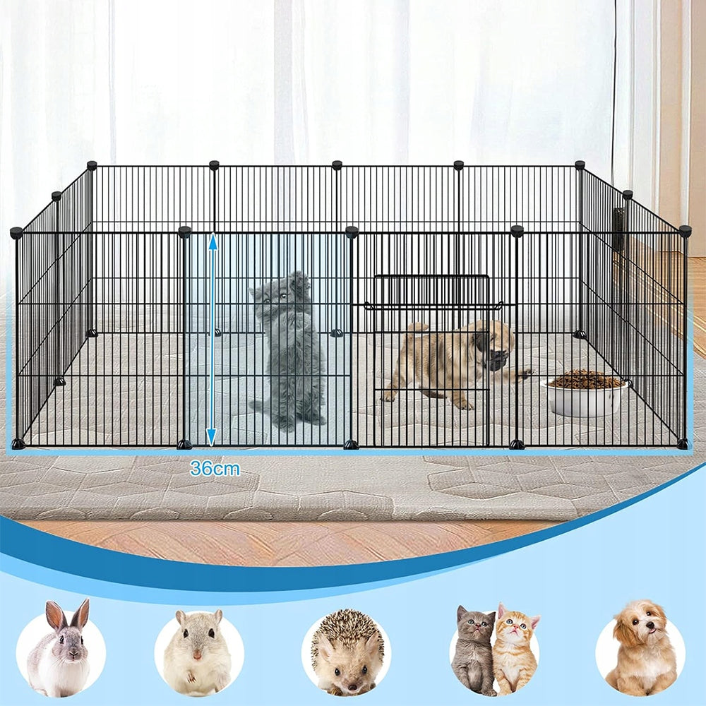 INDOOR PLAYPEN FOR ANIMALS 142X72X36CM FOR PUPPIES AND KITTENS Material of manufacture metal