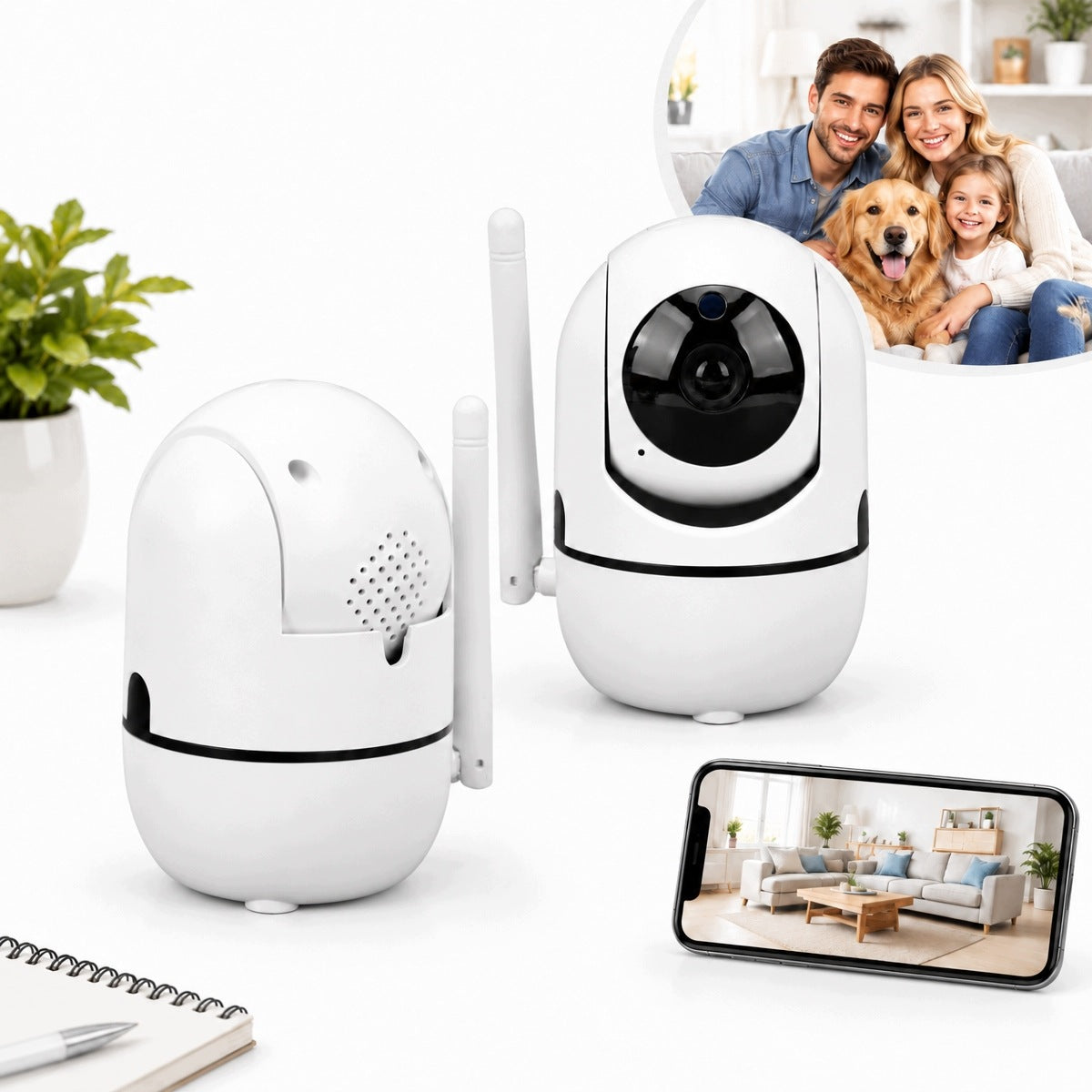 INDOOR WIFI CAMERA ROTATING BABY MONITOR ELECTRONIC FOR HOME DETECTION 2MP
