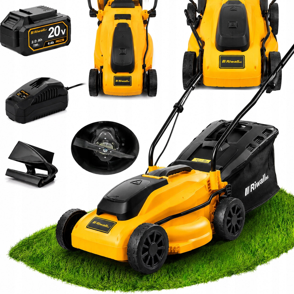 INDUCTION CORDLESS MOWER RIWALL 3320i 20V 4Ah 33cm + aku charger