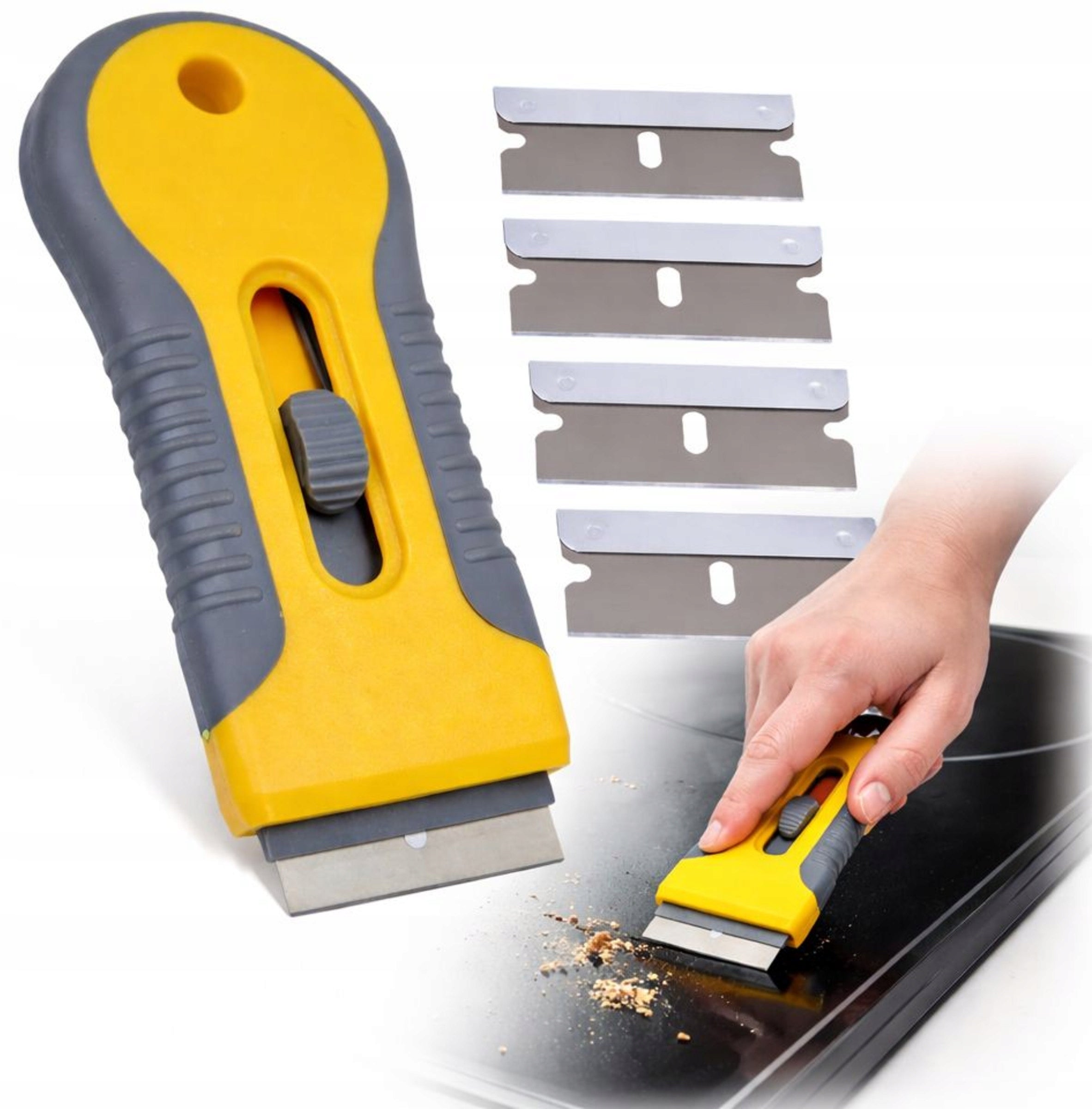 INDUCTION HOB KNIFE WINDOW SCRAPER STICKERS replacement cartridges
