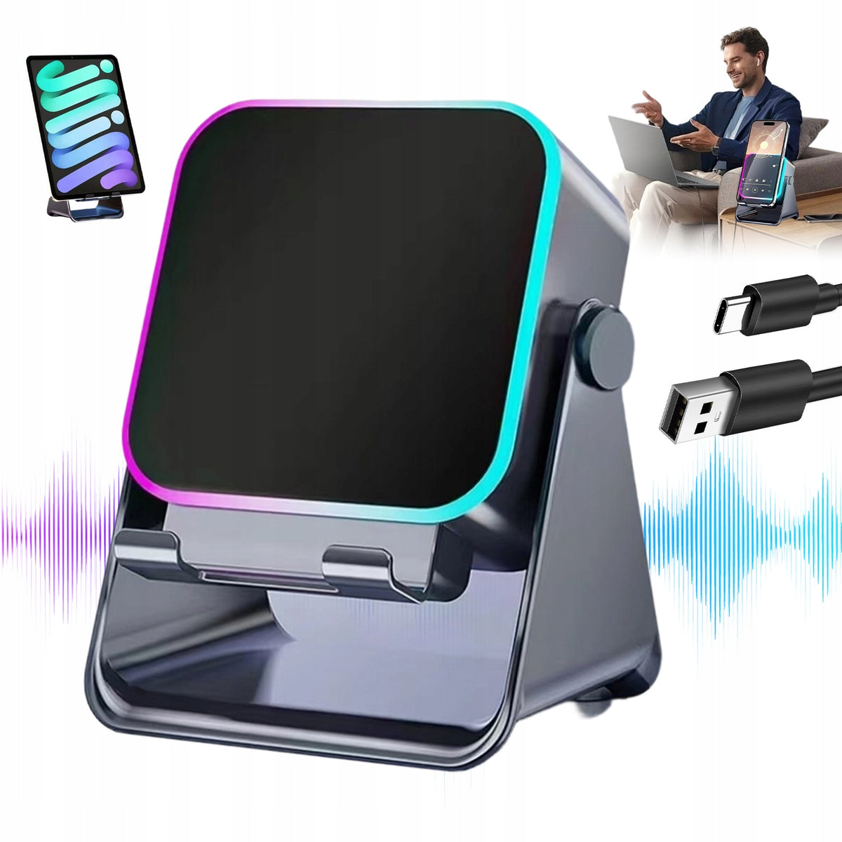INDUCTION SPEAKER WITH BLUETOOTH WIRELESS WITH MAGNETIC MOUNT