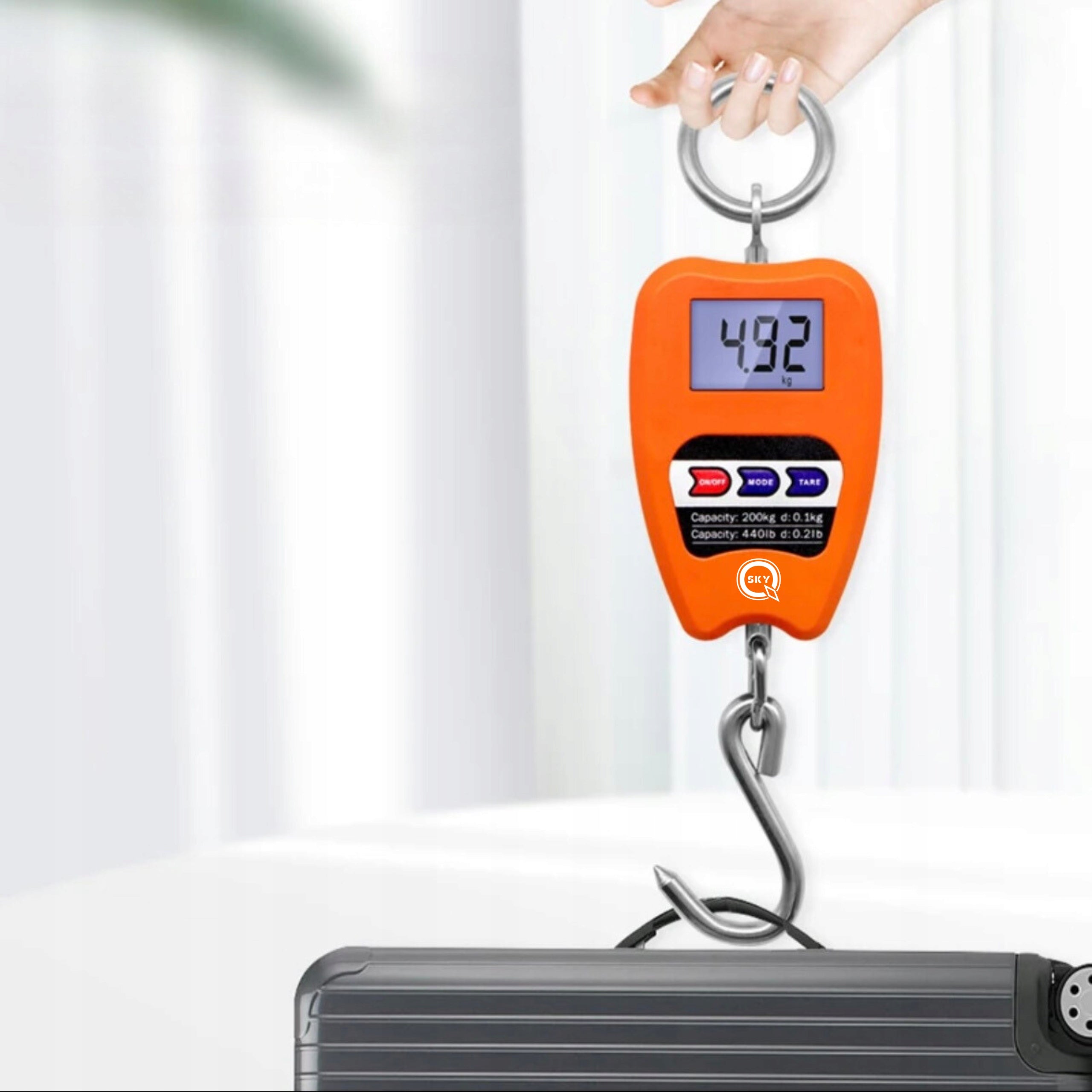 INDUSTRIAL CRANE HANGING HOOK SCALE 200KG PORTABLE FOR LUGGAGE HOLIDAY Manufacturer code Waga Hakowa Elektroniczna 200 kg Przemysłowa