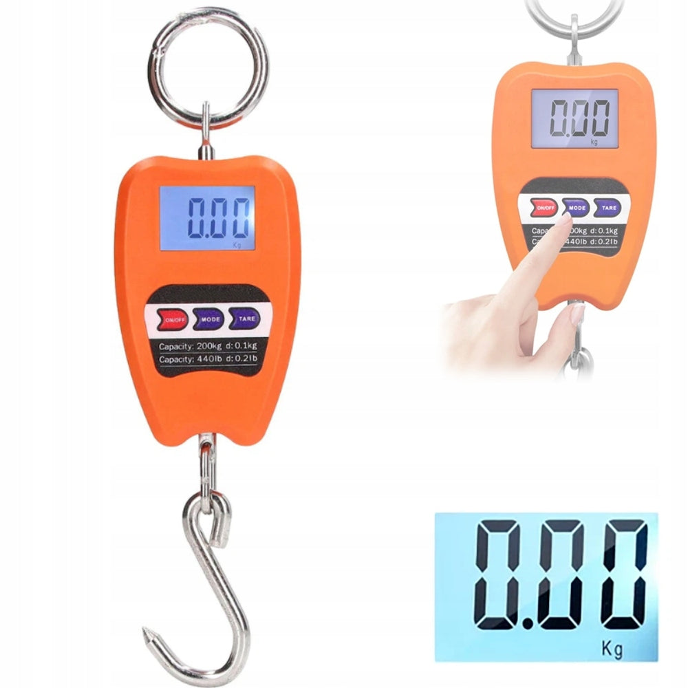 INDUSTRIAL CRANE HANGING HOOK SCALE 200KG PORTABLE FOR LUGGAGE WEIGHT