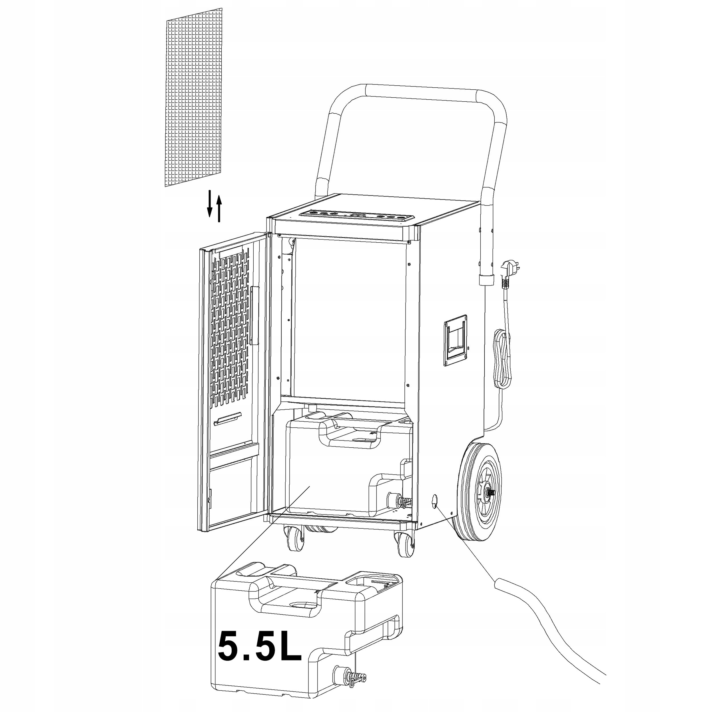 INDUSTRIAL DEHUMIDIFIER HM-481 CONSTRUCTION MOISTURE ABSORBER 50L/24H Power 650 W