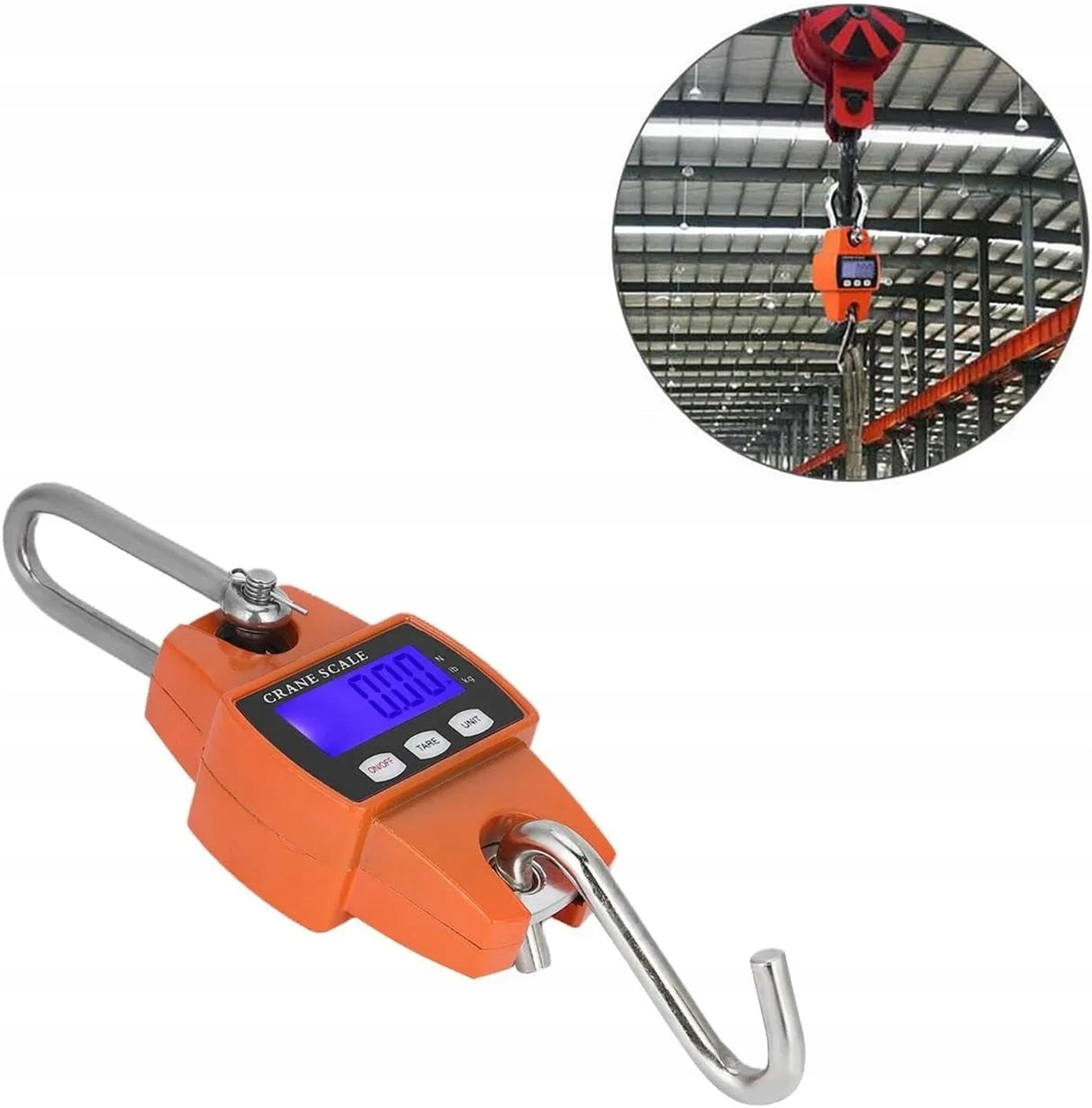 INDUSTRIAL HANGING ELECTRONIC CRANE HOOK SCALE UP TO 300 KG, LCD Packaging status original