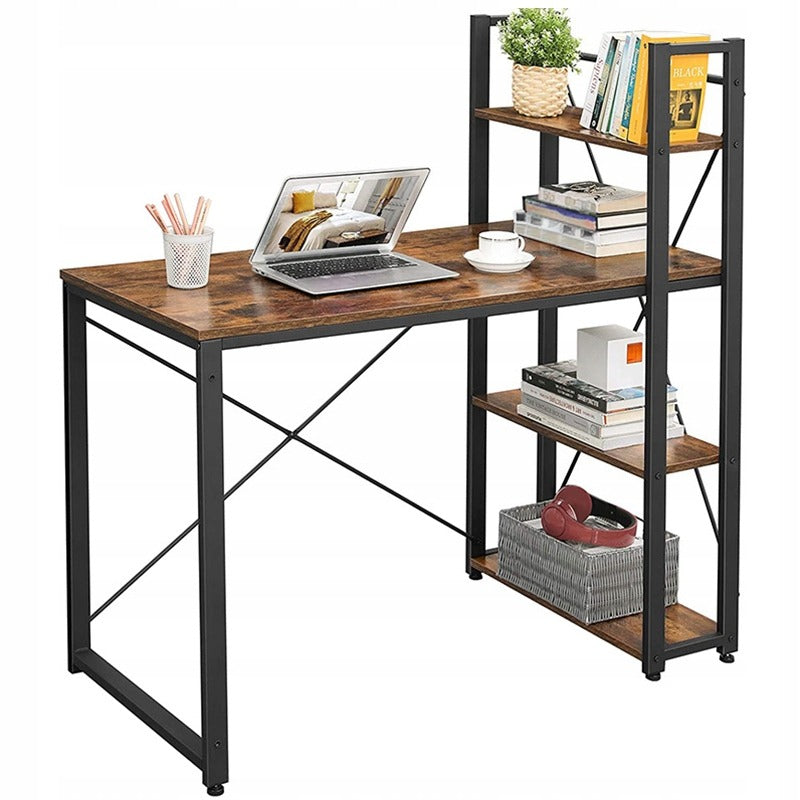INDUSTRIAL METAL DESK SHELVES LOFT BOOKCASE RUSTIC VINTAGE