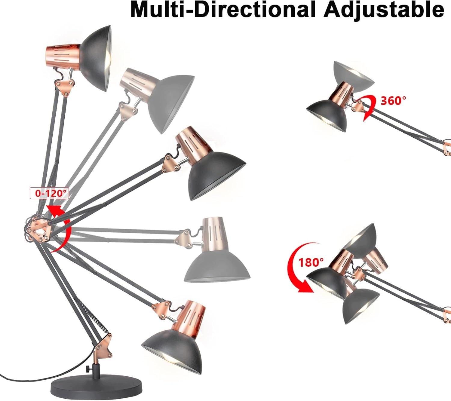 INDUSTRIAL METAL TABLE DESK LAMP WITH SWING ARM AND MOUNT Manufacturer code 1