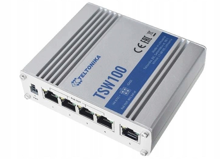 INDUSTRIAL POE SWITCH TSW100 5-PORT, 4 POE Teltonika