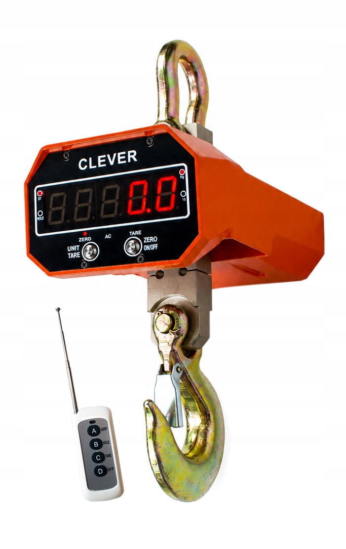 INDUSTRIAL SUSPENDED HOOK SCALE 5000kg 5T PILOT BIELSKIE WAGI