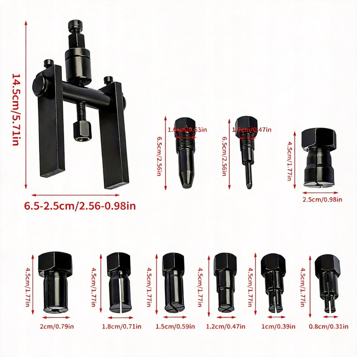 INERTIAL PULLER FOR INTERNAL BEARINGS 8-25 mm SUITCASE 10 ELEMENTS Brand no brand