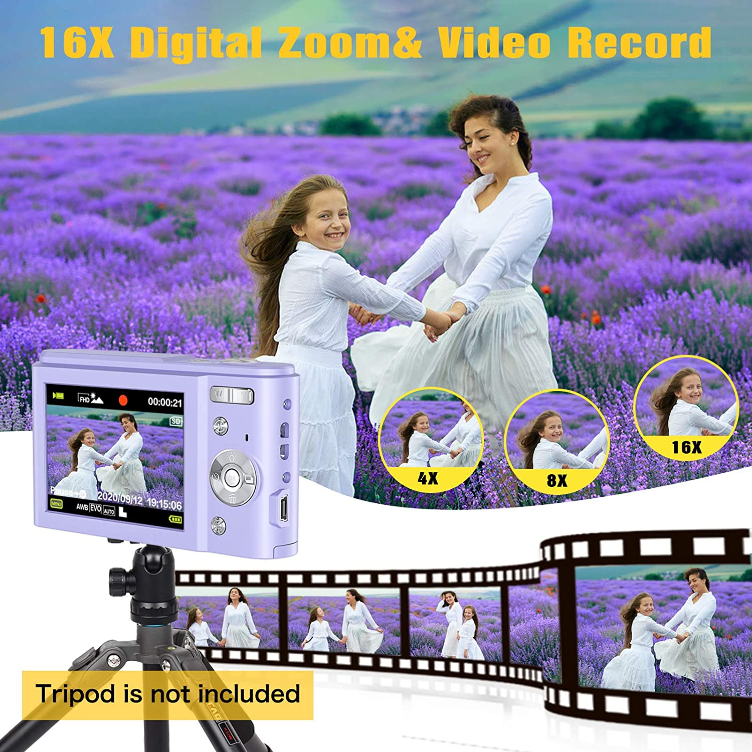 INF 1080P 48 megapixel digital camera with 16x zoom Model CMR-DC311-18D