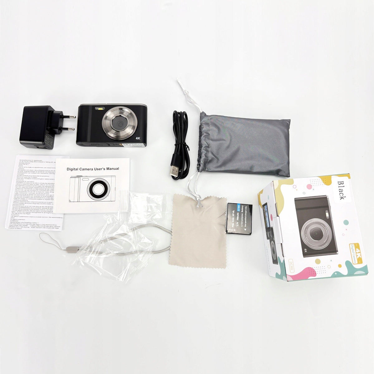 INF 2,7K 48MP 1080P Digital Camera, 16x Zoom, Anti-Shock, Roz Model CMR-DC302-11D