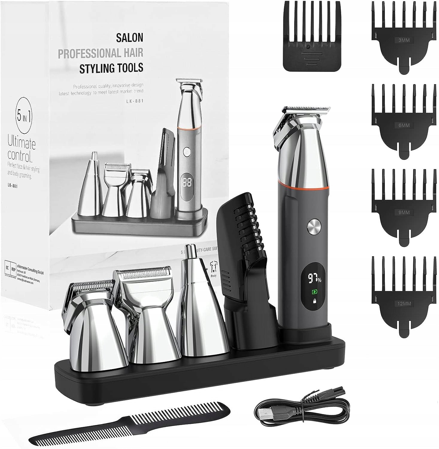 INF Professional 5-in-1 Hair and Beard Clipper