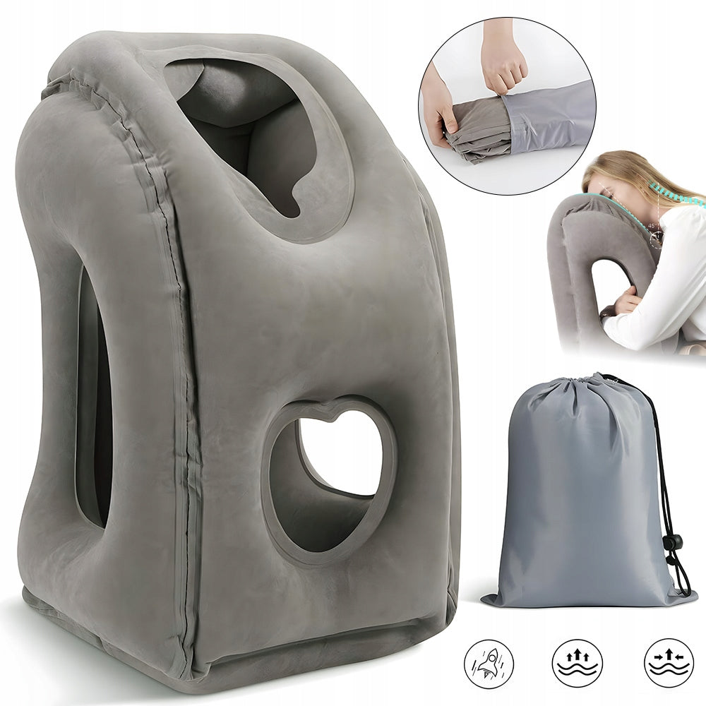 INFLATABLE AIRPLANE TRAVEL PILLOW, PORTABLE NECK PILLOW