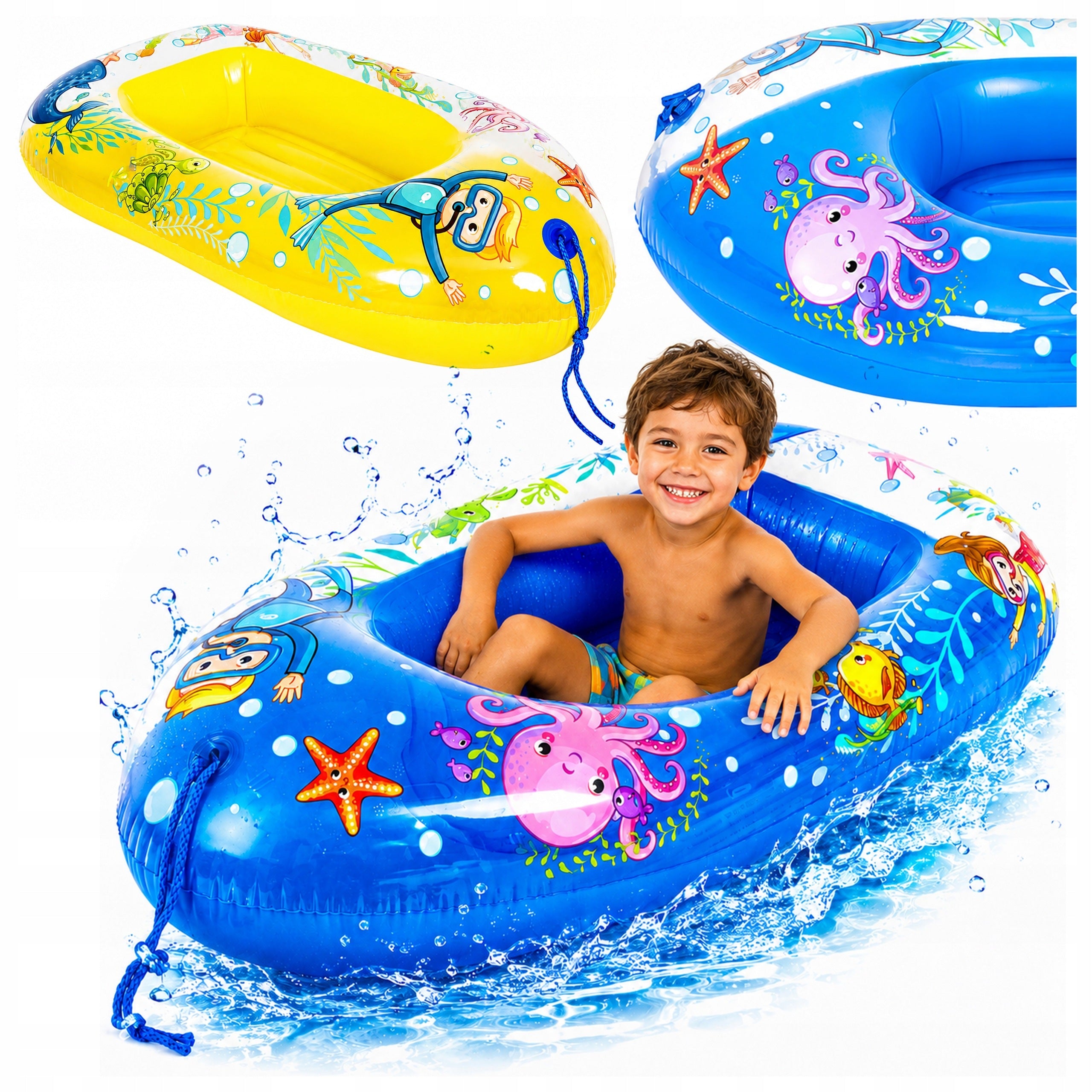 INFLATABLE BOAT FOR CHILDREN 112X70 CM SWIMMING POOL LAKE BEACH PONTOON MATTRESS