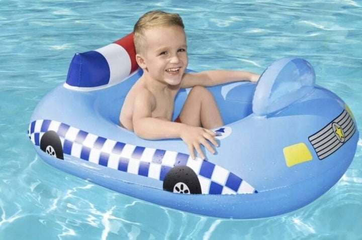 INFLATABLE BOAT PONTOON FOR CHILDREN POLICE SIREN SOUND BESTWAY Model Samochód policyjny