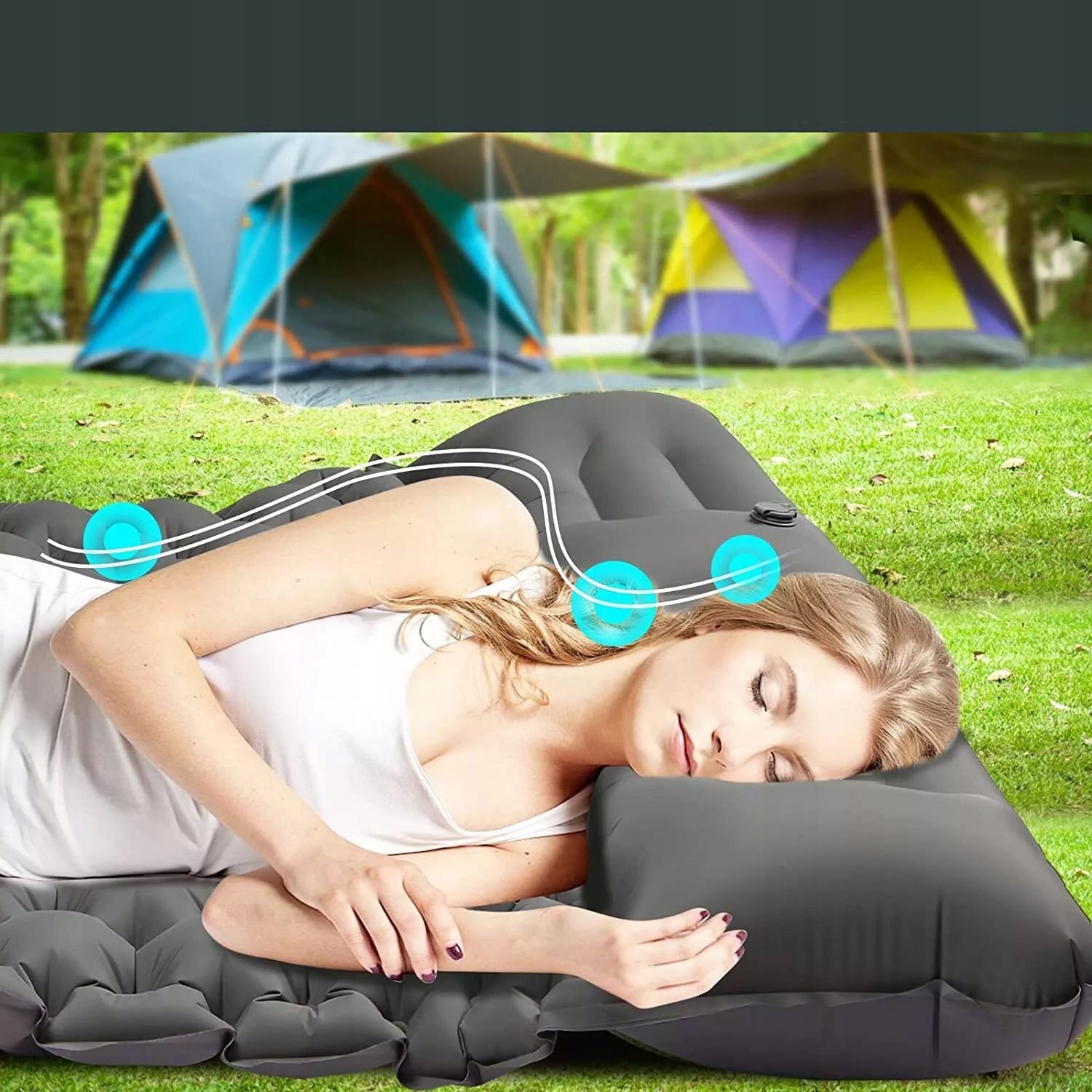 INFLATABLE CAMPING MAT SELF INFLATING DOUBLE INFLATABLE MATTRESS Packaging status original